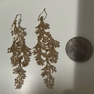 Stella and Dor Elegant Gold Leaf Earrings